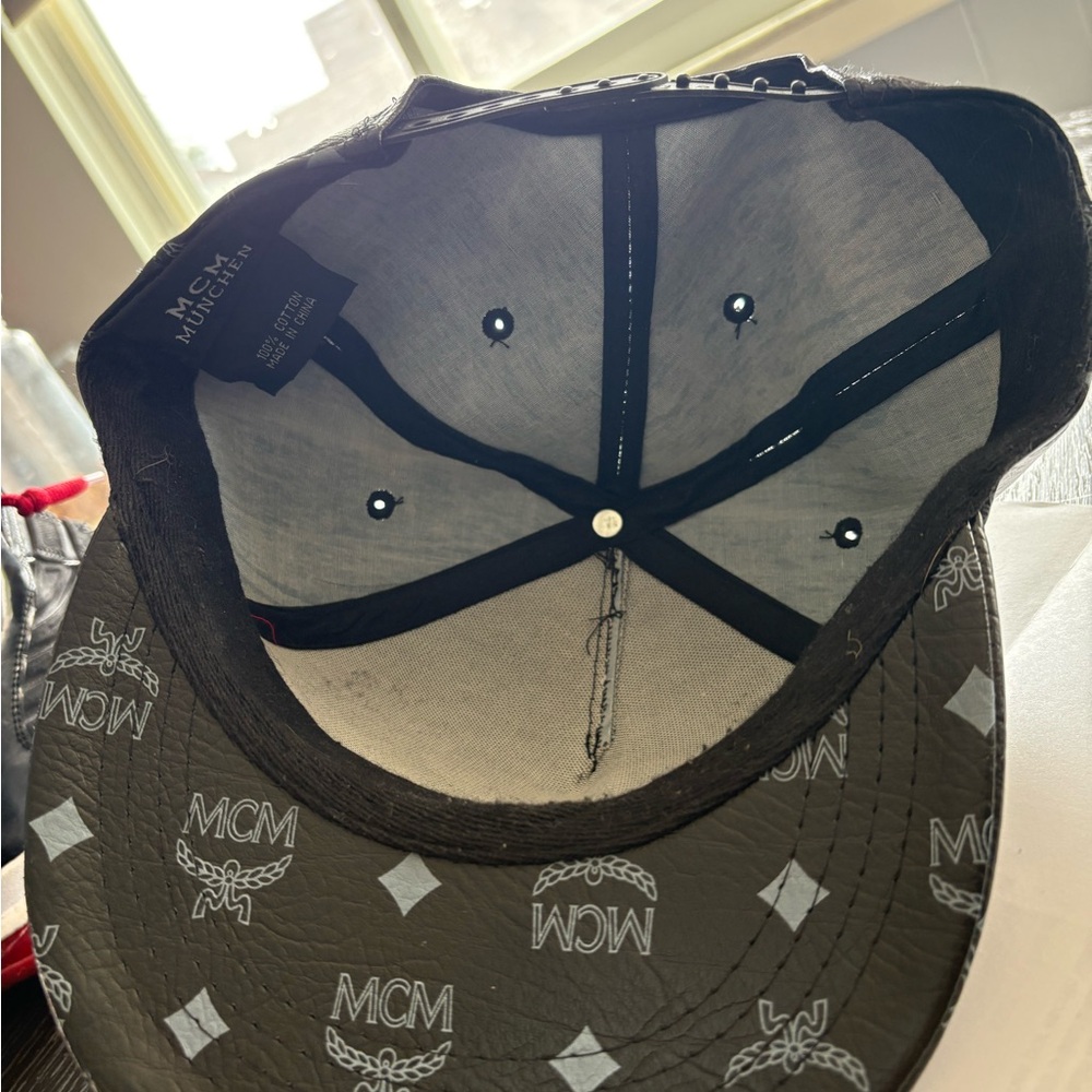 MCM Black Monogram Cap